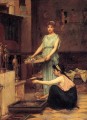 Los dioses domésticos JW Mujer griega John William Waterhouse